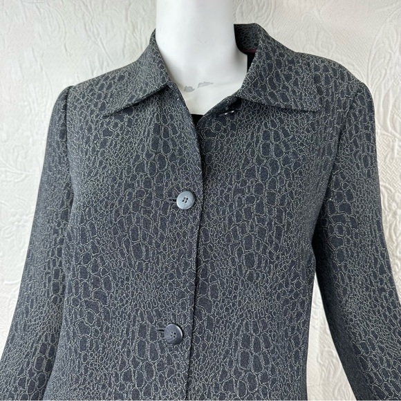 Tamotsu Longline Blazer Gray Viscose Blend - Picture 5 of 12